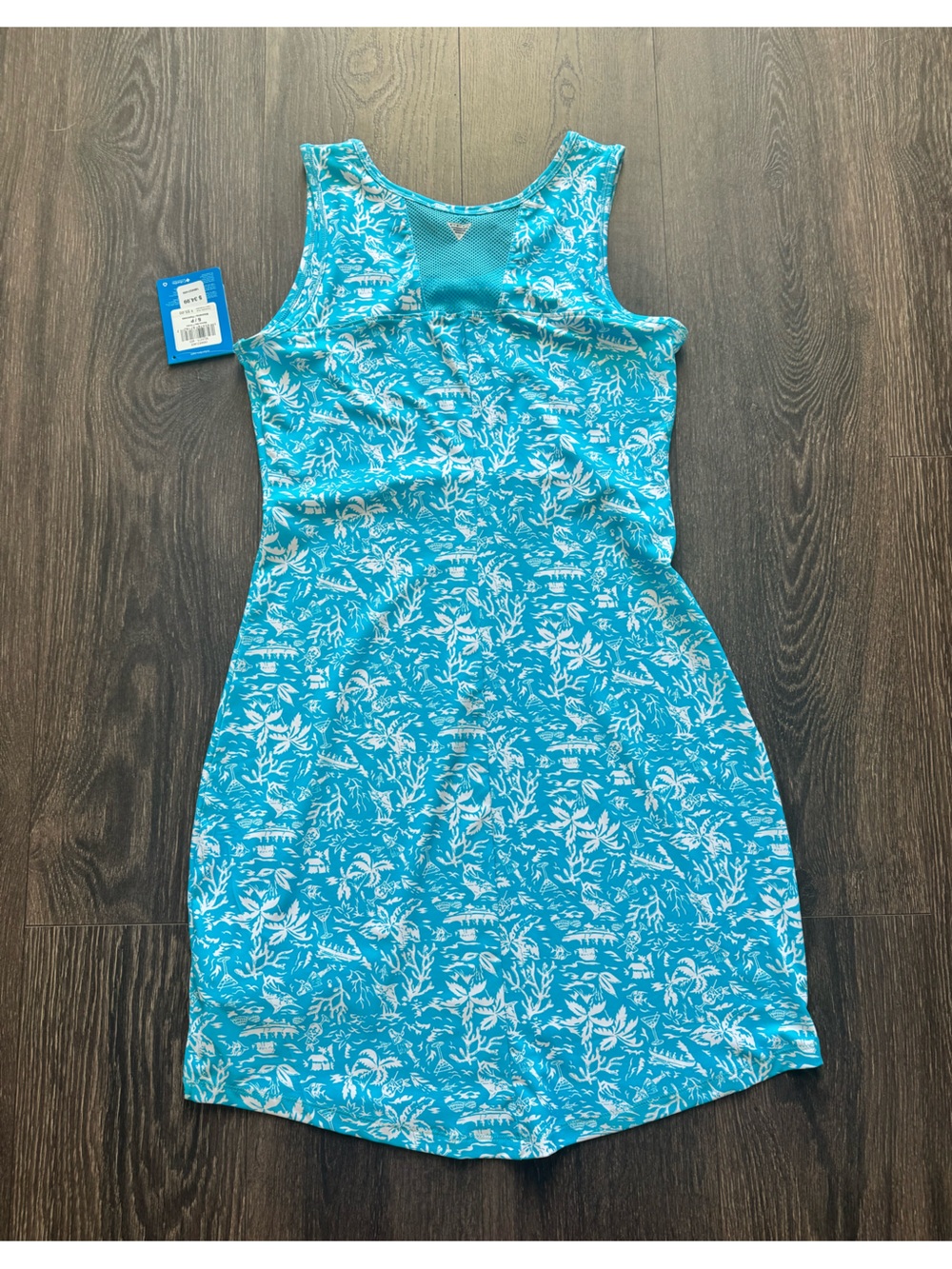Columbia Turquoise Floral Racerback Swim Dress - Picture 5 of 5